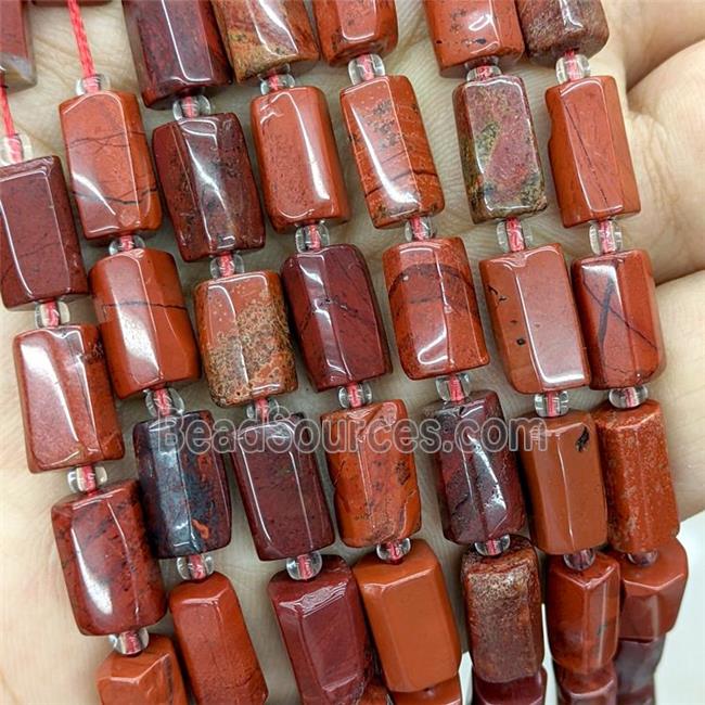 Natural Red Jasper Tube Beads