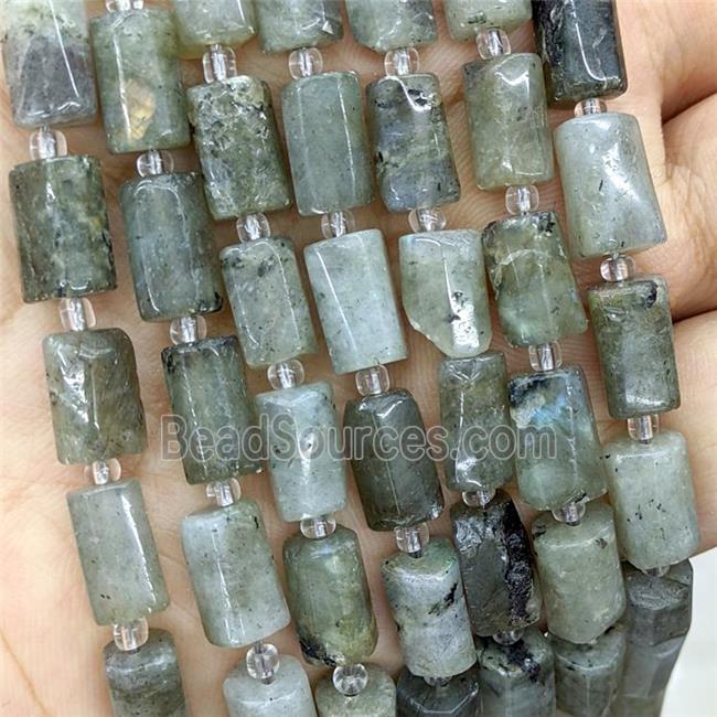 Natural Labradorite Tube Beads