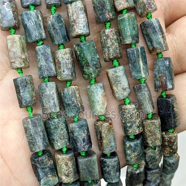 Natural Green Kyanite Tube Beads