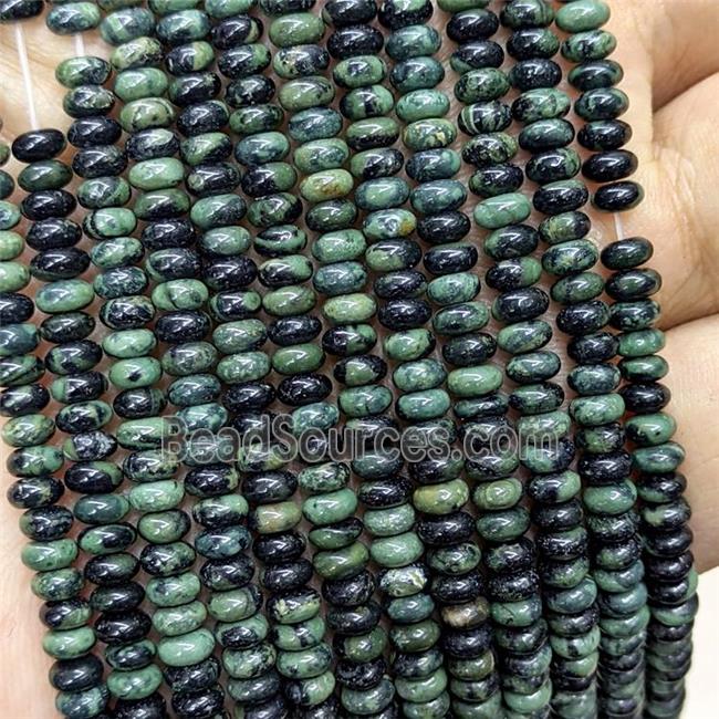 Natural Green Kambaba Jasper Beads Smooth Rondelle