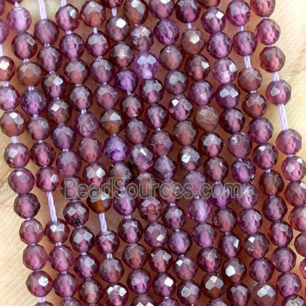 Natural Garnet Beads Purple Faceted Round