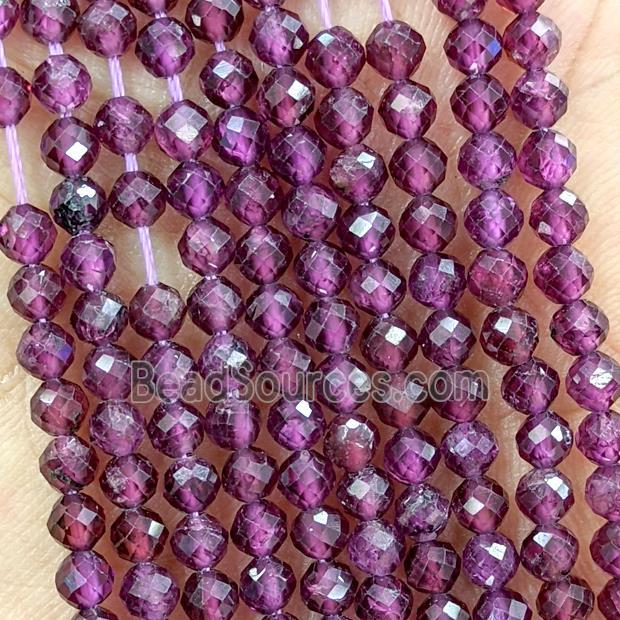 Natural Garnet Beads Purple Faceted Round