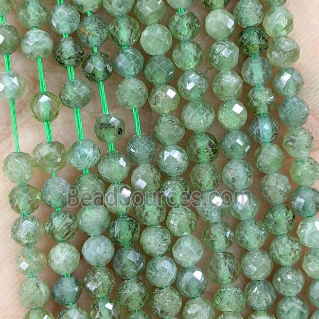 Natural Green Apatite Beads Faceted Round B-Grade