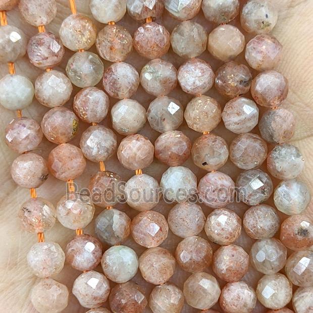 Natural Golden Spot Sunstone Beads Orange Faceted Round B-Grade