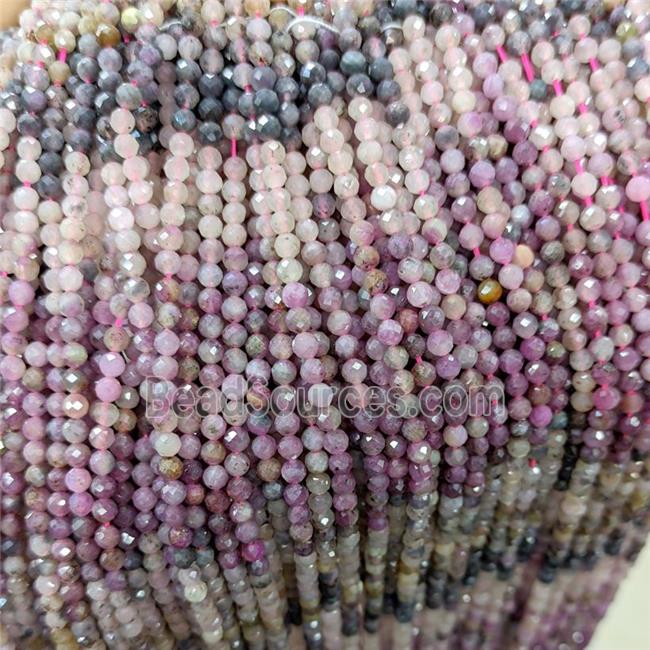 Natural Tourmaline Beads Multicolor Faceted Round