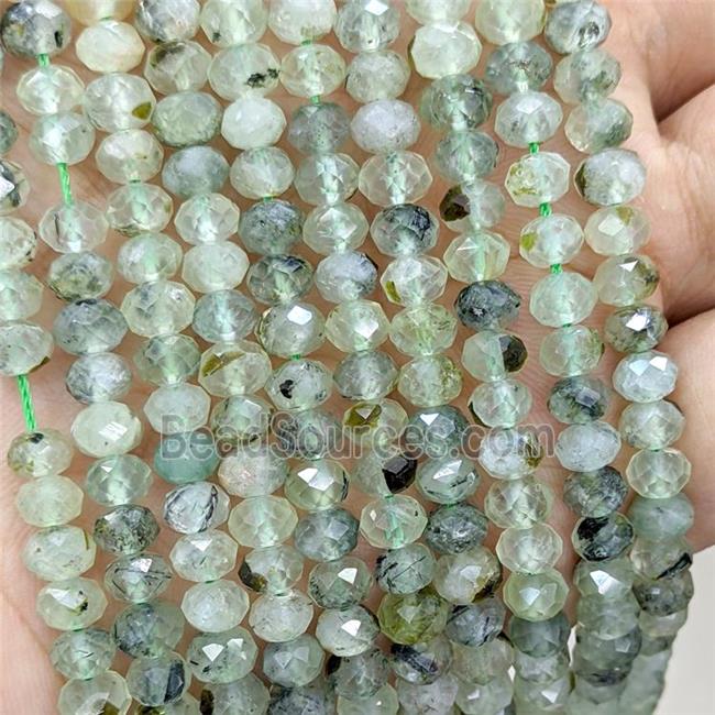 Natural Green Prehnite Beads Faceted Rondelle