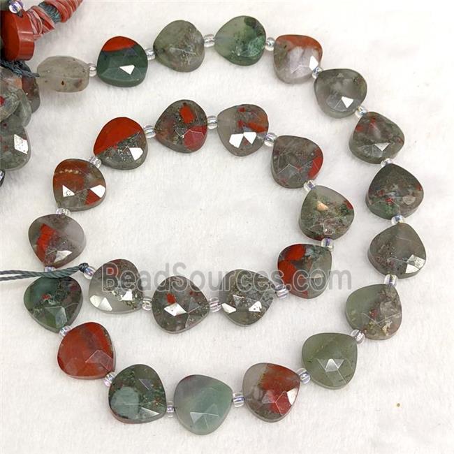 Natural African Bloodstone Beads Faceted Teardrop