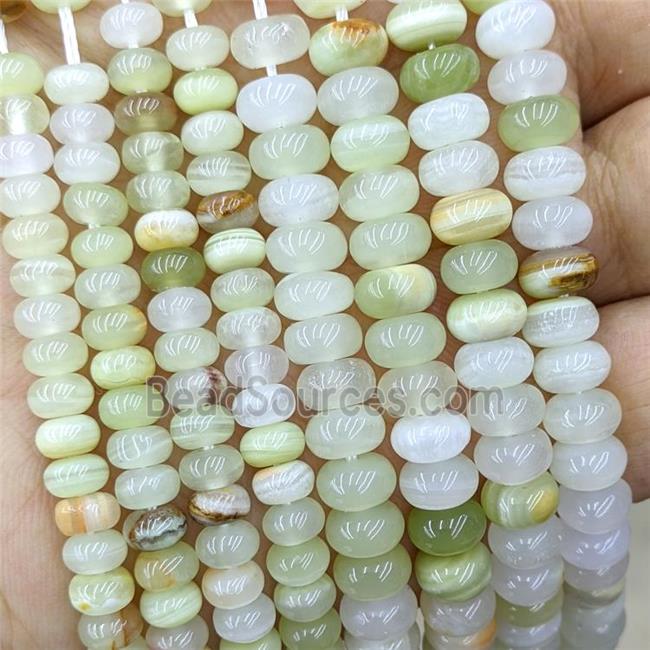 Natural Afghanistan Jadeite Beads Smooth Rondelle Olive