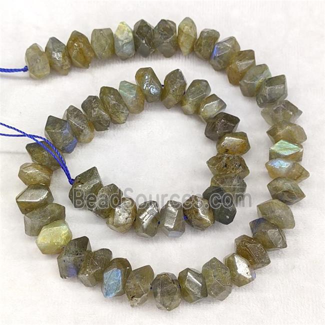 Natural Labradorite Beads Faceted Square