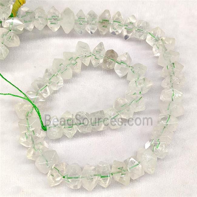 Natural Quartz Beads Green Faceted Square