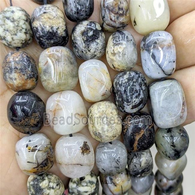 Natural Black Rutilated Quartz Nugget Beads Freeform C-Grade