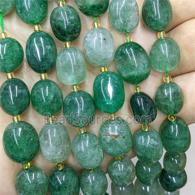 Natural Green Strawberry Quartz Nugget Beads Freeform