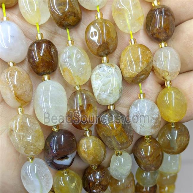 Natural Yellow Hematoid Quartz Nugget Beads Freeform