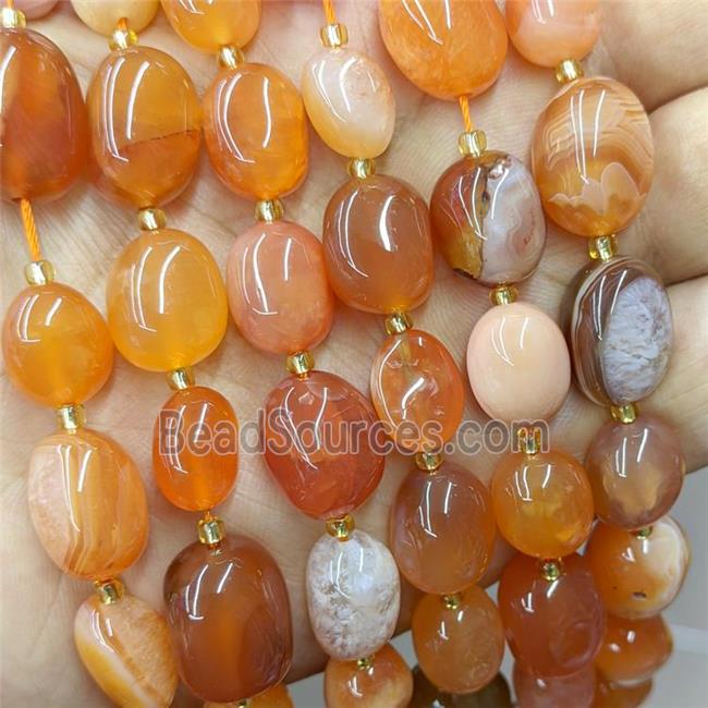 Natural Red Carnelian Agate Nugget Beads Freeform