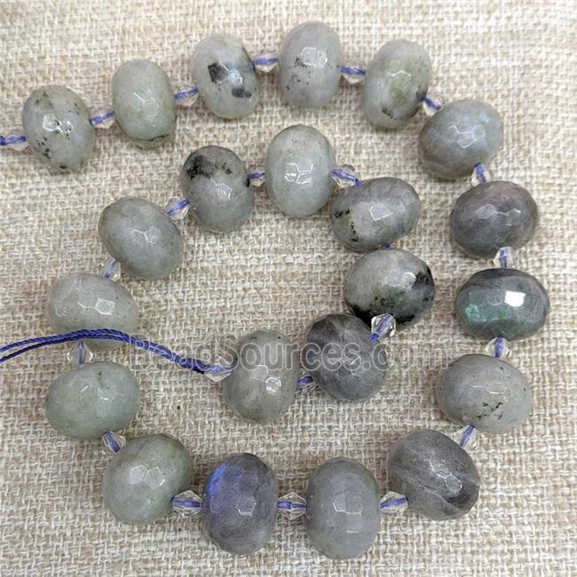 Natural Labradorite Beads Faceted Rondelle