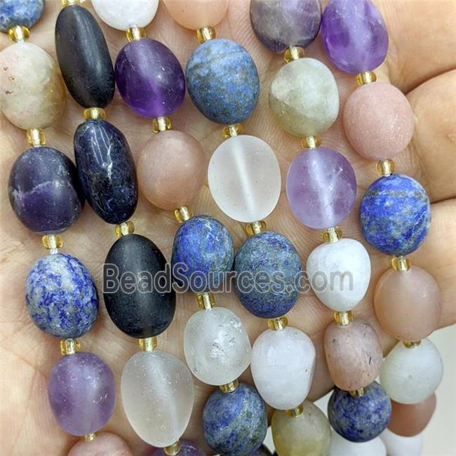 Natural Gemstone Beads Freeform Matte Mixed