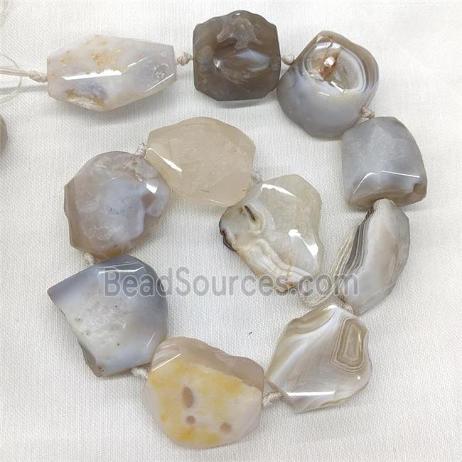 Natural Botswana Agate Nugget Beads Freeform