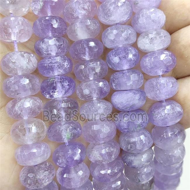 Natural Amethyst Beads Purple Faceted Rondelle