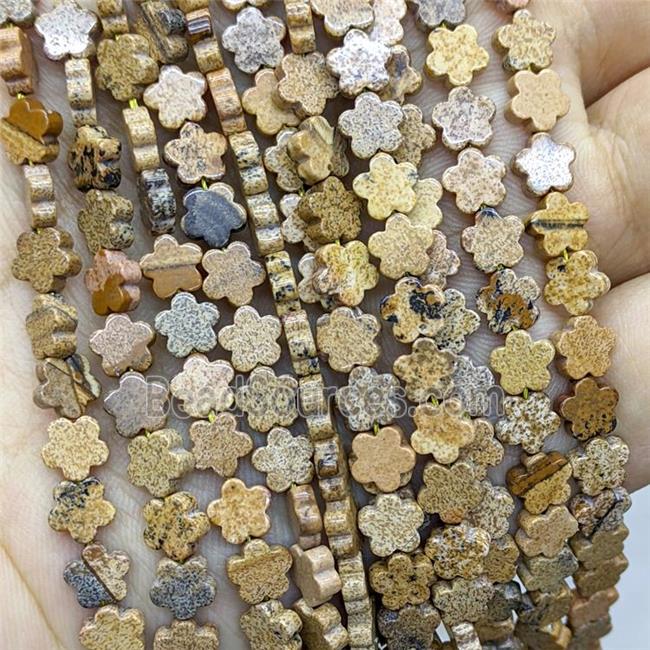 Picture Jasper Flower Beads