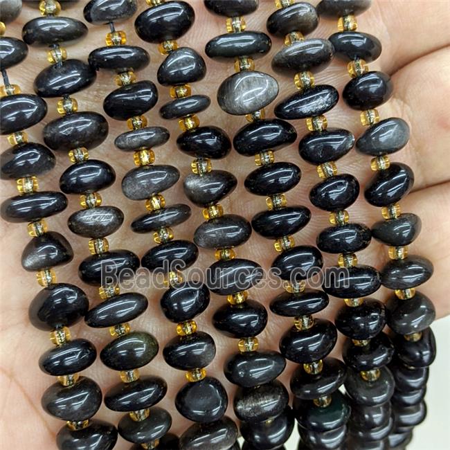 Natural Silver Obsidian Chips Beads Freeform