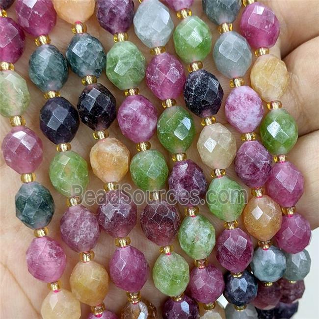 Natural Jade Beads Dye Faceted Rice Mixed Color