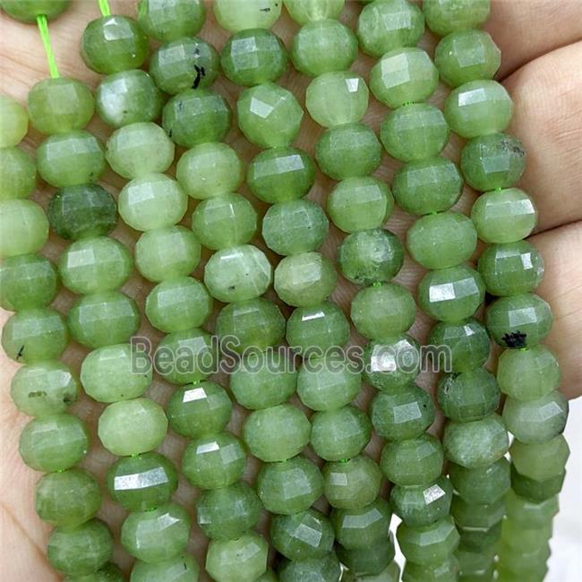 Natural Jade Beads Green Dye Faceted Pumpkin