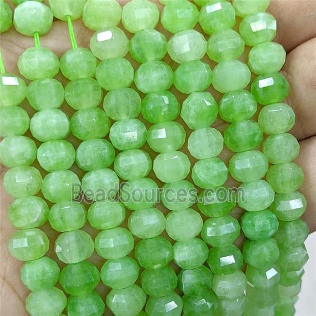 Natural Jade Beads Green Dye Faceted Pumpkin