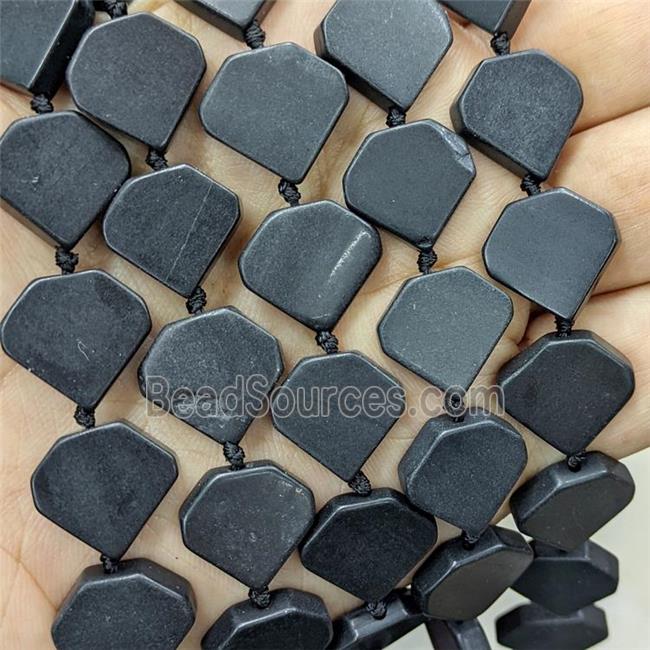 Natural Black Shungite Heart Beads