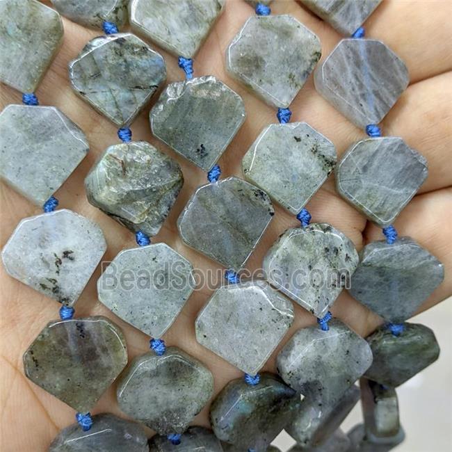 Natural Labradorite Heart Beads