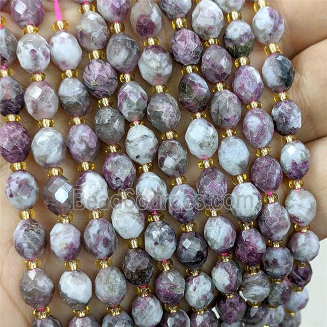 Natural Plum Blossom Tourmaline Beads Faceted Rice