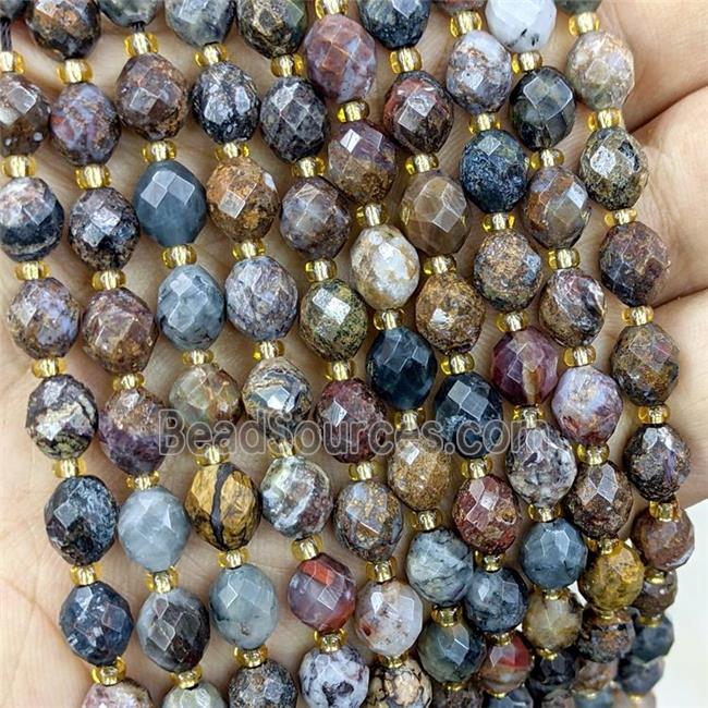 Natural Pietersite Jasper Beads Faceted Rice Multicolor