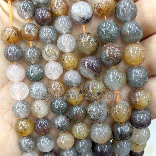 Natural Lodalite Beads Yellow Smooth Round