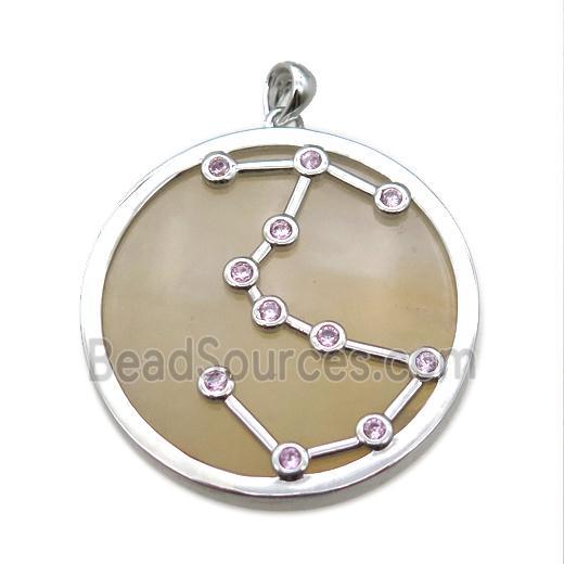 yellow Jade Scorpio pendant, circle