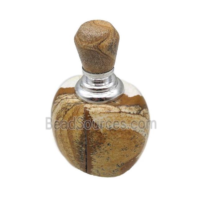 Picture Jasper perfume bottle charm without hole