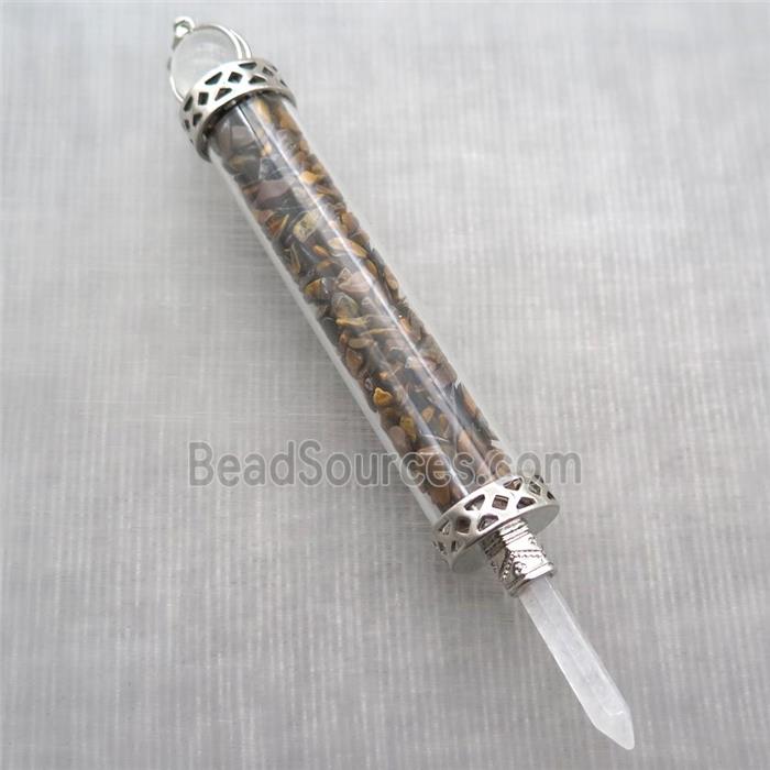 tiger eye stone chip pendant