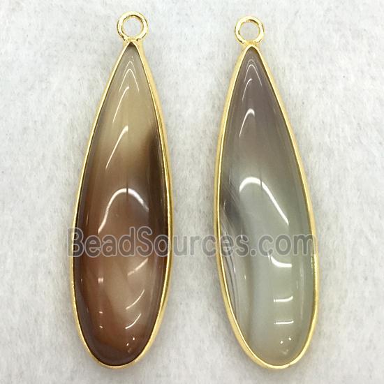 natural agate teardrop pendant