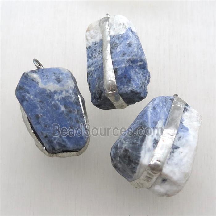 blue Sodalite nugget pendant, freeform