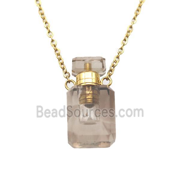 Smoky Quartz perfume bottle Necklace