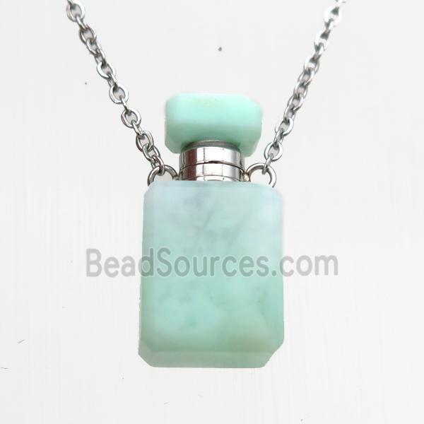 green Australian Chrysoprase perfume bottle Necklace