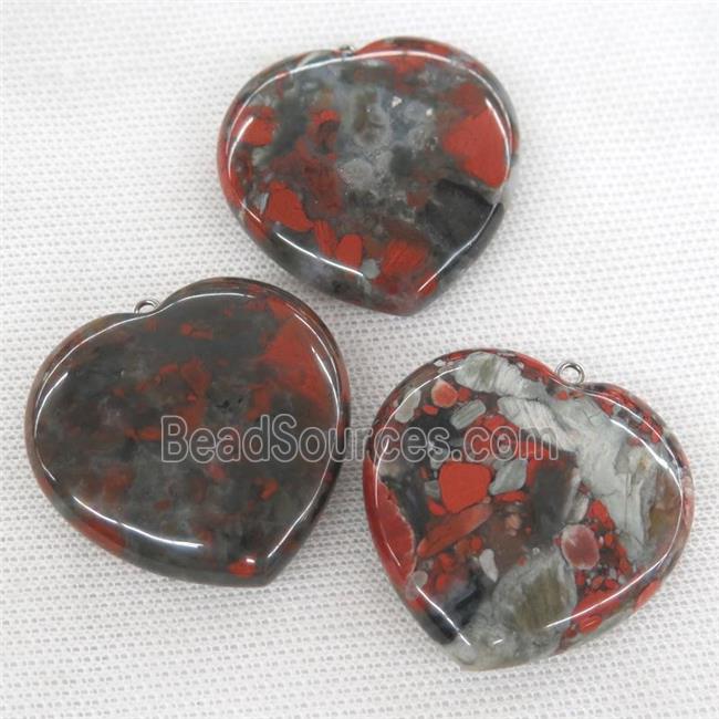 red jasper heart pendant