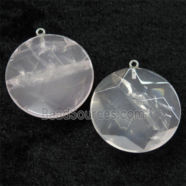 Clear Quartz circle pendant