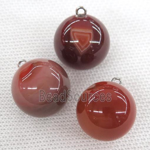 round red Agate ball pendant