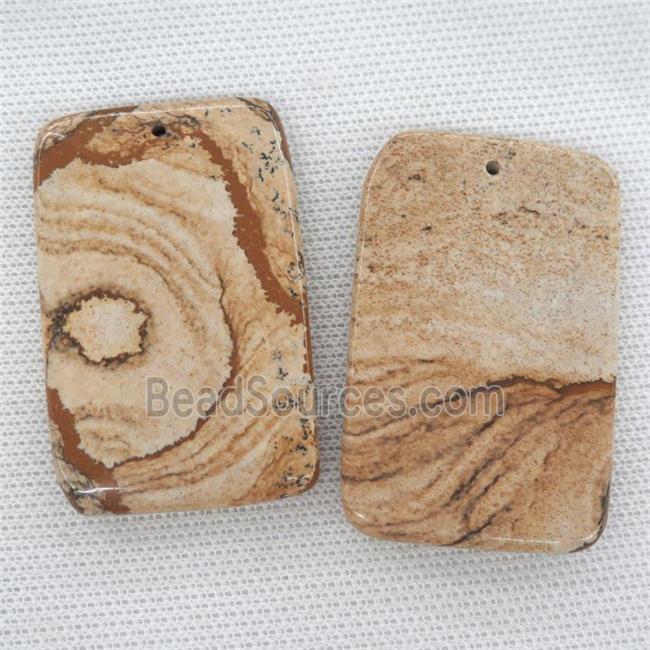 Picture Jasper rectangle pendant