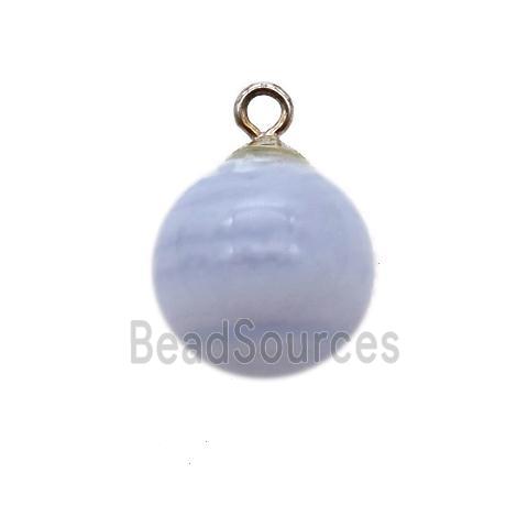 round Blue Lace Agate ball pendant