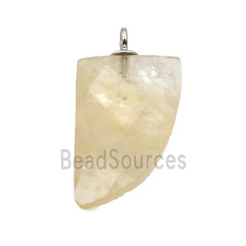 yellow Citrine pendant, faceted knife