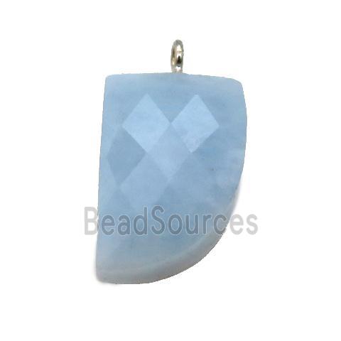 blue Aquamarine pendant, faceted knife