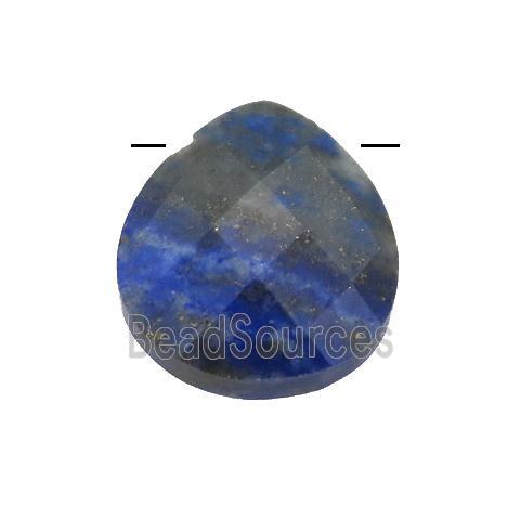 blue lapis pendant, faceted teardrop