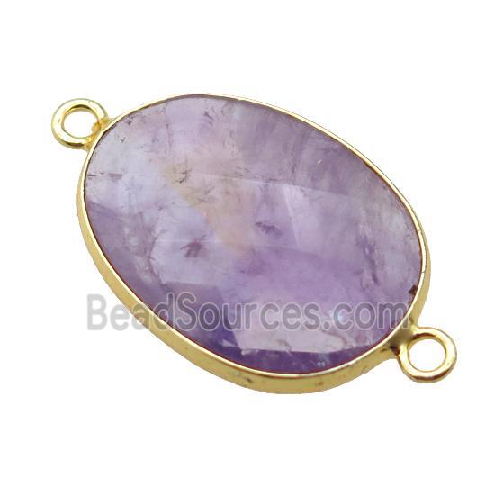 purple Amethyst oval connector