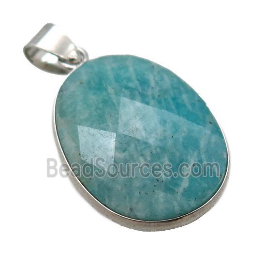 green Amazonite oval pendant