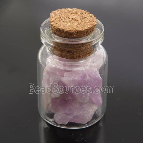 Wishing Bottle pendant with Kunzite chips